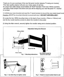 VideoSecu ML12B TV Wall Mount Articulating Arm Monitor Bracket for Most 19"-32", Some up to 47" LCD LED Plasma Flat Panel Screen TV with VESA 100/75mm M79 39 71rxuykeqUL