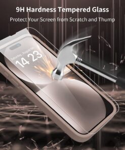 bicol Compatible with iPhone 15 Pro Max Case with Screen Protector,Enhanced Camera Lens Protection,Soft Liquid Silicone Protective Cover,Slim Fit Protective Phone Case 6.7" Light Brown iPhone 15 Pro Max 6.7" Nice Light Brown 13 71ryNsWlTcL