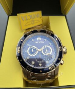 Invicta Men's Pro Diver Collection Chronograph Watch 48mm Gold & Blue 27 71rySKRnltL