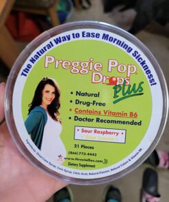 Preggie Pop Drops Plus | 21 Drops | Vitamin B6 for Morning Sickness & Nausea Relief during pregnancy | Safe for pregnant Mom & Baby | Gluten Free | Two Flavors: Lemon & Raspberry 26 71ryrwm1B1L 1