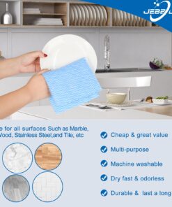 JEBBLAS Cleaning Towels Dish Towels and Dish Cloths Reusable Towels,Handy Cleaning Wipes, Great Dish Towel, Disposable, Absorbent, Dry Quickly 60 Sheets/Pack,5 Color 5 Color, 60 Sheets 13 71rz0DVGYnL