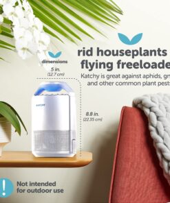 Katchy Indoor Insect Trap - Catcher & Killer for Mosquitos, Gnats, Moths, Fruit Flies - Non-Zapper Traps for Inside Your Home - Catch Insects Indoors with Suction, Bug Light & Sticky Glue (White) Original White 26 71rzF7d2sfL