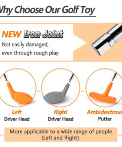 Alternative view of iPlay, iLearn Kids Golf Toys Set, Boys Outdoor Sport Toy Age 3-5, Toddler Outside Golf Ball Game W/Left & Right Club Head, Child Yard Play, Birthday Gifts for 4 6 7 8 Year Olds Girls Orange