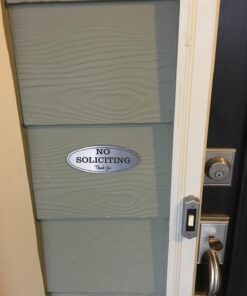 Oval No Soliciting Sign (Brushed Silver) Small 2" X 5" - Small Brushed Silver 30 71rzS5gq2hL