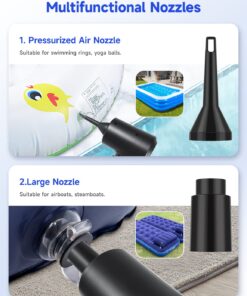 Compressed Air Duster,Fulljion 3-Gear to 51000RPM Electric Air Duster Portable Air Blower with LED Light, 6000mAhRechargeable Cordless Air Duster for Computer Keyboard Fast Charge(Black) Black 25 71rznteivZL