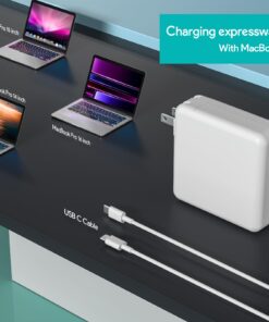 Mac Book Pro Charger - 96W USB C Charger Fast Charger for USB C Port MacBook pro & MacBook Air, ipad Pro, Samsung Galaxy and All USB C Device, 6.6 ft USB C to USB C Cable Included White-96W 24 71s1gz0T3vL
