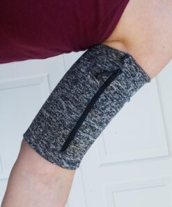 E Tronic Edge Phone Holder for Running, Cell Phone Arm Bands with Reflective Logo, Phone Strap Armband Fits iPhone and Android, Use for Running, Walking, Hiking and Biking, Gray, Medium 26 71s1o2A9ijL