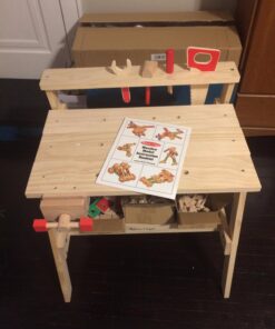Melissa & Doug Solid Wood Project Workbench Play Building Set - STEAM Toy, Wooden Kids Work Bench, Toy Tool Bench 45 71s1r1IJ45L