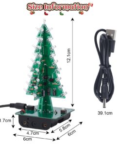 Christmas Tree Soldering Project, Icstation 3D Xmas Tree Soldering Kit with LED Flashing Lights Soldering Practice 7 Colors DIY Electronic Assemble Kit for Learning Teaching STEM Educational Multicolored 40 71s2KZtzIkL
