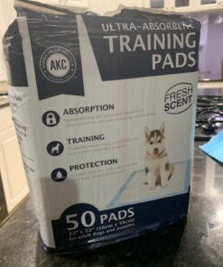 American Kennel Club Scented Puppy Training Pads with Ultra Absorbent Quick Dry Gel – 22 x 22 Puppy Pads - Fresh Scented - Pack of 50 22" x 22" - Pack of 50 27 71s2OwAIrlL