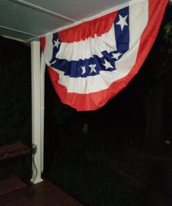 Anley USA Pleated Fan Flag, 3x6 Feet American US Bunting Flags Patriotic Stars & Stripes - Sharp Color and Fade Resistant - Canvas Header and Brass Grommets - United States 3 x 6 Feet Half Fan Banner 3x6 Ft 1pc 27 71s2ch27o8L