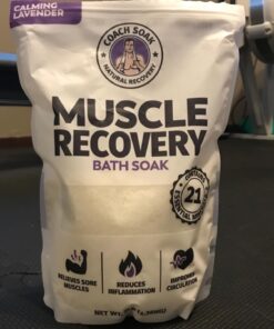 Coach Soak: Recovery Bath Soak - Absorbs Faster Than Epsom Salt Bath Soak for Pain – Rejuvenating Post Workout Magnesium Flakes -21 Minerals, Essential Oils & Bath Salts (Calming Lavender) Calming Lavender 3 Pound (Pack of 1) 33 71s2p8hxcVL