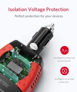 BESTEK 150W Power Inverter 12V to 110V Voltage Converter Car Charger Power Adapter with 3.1A Dual USB Charging Ports 18 71s3OekNuuL