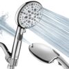 Cobbe High Pressure 9 Functions Shower Head with handheld - Luxury Modern Chrome Look, Built-in Power Spray to Clean Corner, Tub and Pets, Stainless Steel Hose Adjustable Bracket, Chrome 9 Spray-Settings 1. Premium Chrome 46 71s3VchMfsL