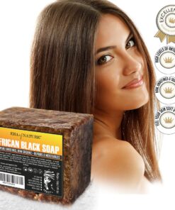 era of nature Best Raw ORGANIC AFRICAN BLACK SOAP, for Dry Skin and Skin Conditions. Pure & Natural Ingredients, Imported From Ghana - 1lb (16oz) 30 71s43ZA5 jL
