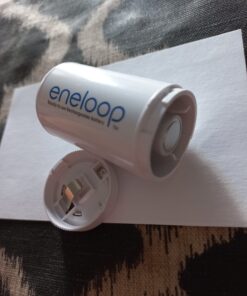 Panasonic K-KJS1MCA2BA eneloop D Size Battery Adapters with eneloop AA 2100 Cycle Ni- MH Pre-Charged Rechargeable Batteries, 2 "D" Adapters with 2 Batteries D Spacer Pack 35 71s4Q8N794L