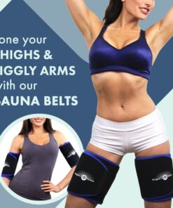 WeightLoss-Solutions Thigh Trimmer Sweat Wrap Sauna Belts to Reduce Cellulite, Thigh Fat, and Jiggly Arm Fat. Increase Heat, Sweat, and Circulation to Burn Fat, Smooth, Firm and Tone Black 14 71s5UaPzafL