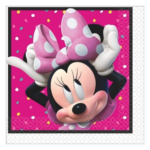 amscan Luncheon Napkin | Disney Minnie Mouse Happy Helpers Collection | Party Accessory,Multi-colored,16 Pieces