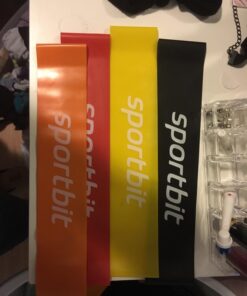 Sportbit Exercise Resistance Bands Set of 5 + Bag | Best Elastic Resistance Loop Bands for Stretching, Yoga, Physical Therapy, Workout, Home Fitness and Sport 39 71s6mF5A5 L