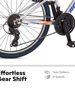 Schwinn High Timber Youth/Adult Mountain Bike for Men and Women, Aluminum and Steel Frame Options, 7-21 Speeds Options, 24-29-Inch Wheels Silver 24-Inch Wheels 14 71s6pqT2DOL
