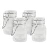 3 1/4" Square Glass 3oz Jar with Hinge Glass Lid for Home Kitchen, Arts & Crafts Projects, Decoration, Snack Foods and Sauces (4 Pack) by Super Z Outlet 3 71s70E8gjnL