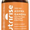 NutriRise Organic Ashwagandha Root Capsules with Black Pepper, 1300mg, Natural Stress & Mood, Thyroid, and Immune Support Supplement, Nootropic for Focus & Energy, Gluten Free, 120 Count 21 71s85iuMneL 1