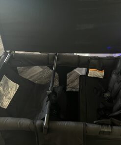 WONDERFOLD W4 Original Quad Stroller Wagon Featuring 4 High Face-to-Face Seats with 5-Point Harnesses, Easy Access Front Zipper Door, and Removable UV-Protection Canopy, Black W4_Original 54 71s87FTJBiL