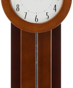 Bulova C3383 Avent Pendulum Deco Wall Clock, 18", Walnut/Mahogany 13 71s89clRTL