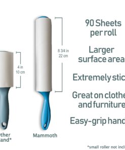 Alternative view of Mammoth Lint Roller-Extra Large Lint Roller, 2 Rollers and 2 Refills, 90 Sheets per Roll, Perfect for Pets (360 Extra Long Sheets Total)