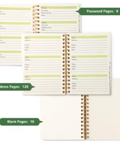 suituts 2 Pack Spiral Bound Address Book with Alphabetical Tabs, 5.8" x 8.2" Telephone Address Book for Contacts, Address and Password Book for Home Office 12 71sAp8MFFNL