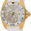 Invicta Women's 0488 Angel Gold-Tone Watch with White Silicone Band