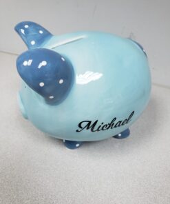 Personalized Ceramic Kids Piggy Bank by Miles Kimball - Blue 31 71sBgjefoQL