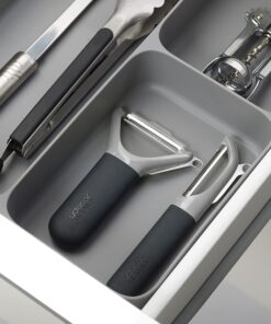Joseph Joseph DrawerStore Kitchen Drawer Organizer Tray for Silverware Cutlery Utensils and Gadgets, Gray, 15.6 x 15.1 x 2.1 Inches Grey Large 19 71sByS2HTIL