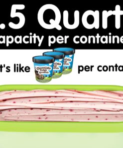 Alternative view of SUMO Ice Cream Containers with Lids for Homemade Ice Cream - Set of 2 Tubs - 1.5 Quart or 3 Pints per Container, Reusable Ice Cream Containers for Freezer Storage, Green 2 Containers (1.5 Quart Each)