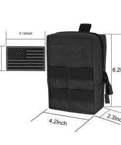 YDA Molle Pouch 2 Pack Tactical EDC Pouch Organizer for Tactical Backpack (Black+US Flag Patche) 18 71sCnVkt6ZL