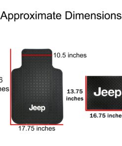 Jeep Logo Car Truck SUV Front & Rear Seat Rubber Floor Mats - 4PC 10 71sD4B2rjkL