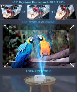 Native 1080P 5G WiFi Bluetooth Projector,15000L 450 ANSI Outdoor Movie Projector 4K Support and Max 450" Display, LED Home Theater Video Projector Compatible With iOS/Android/Win/TV Stick/PS5 White 29 71sDWaaaKzL