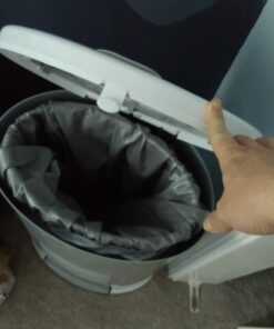 Teamoy (2 Pack) Reusable Pail Liner for Cloth Diaper/Dirty Diapers Wet Bag, Gray Chevron+Slate 2 Count (Pack of 1) 27 71sDWhPiJL