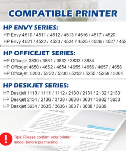 DOUBLE D 63XL Black Ink Cartridge Remanufactured Replacement for HP 63 XL 63XL for Envy 4520 4512 OfficeJet 3830 4650 5255 5258 4650 Deskjet 1112 1110 3634 3639 3632 Printer (1 Black) 14 71sEPBnitOL