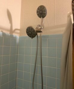 Ana Bath 5-Inch Anti-Clog High Pressure LARGE Dual Shower Head with Handheld Spray - 5 Unique Spray Modes/BRASS CONNECTOR/5 Ft Stainless Steel Hose/Spot Resist Brushed Nickel 40 71sER4pXxJL