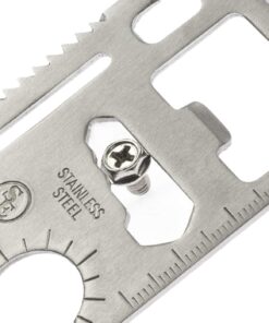 SE 11-Function Stainless Steel Survival Pocket Tool - Compact, Credit Card-Sized Multi-Tool with Leatherette Case - Ideal for Camping, Hiking, and Outdoor Activities- MT908-1 1 20 71sF1tCTB L