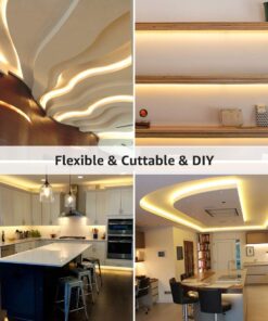 Lepro 12V LED Strip Light, Flexible, SMD 2835, 16.4ft Tape Light for Home, Kitchen, Party, Christmas and More, Non-Waterproof, Warm White(Not Include Power Adapter) 16.4 ft 32 71sFDu1JsbL