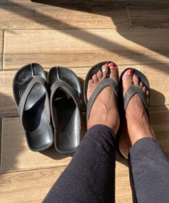 AEROTHOTIC Women's Comfortable Arch Support Summer Orthotic Flip Flops Sandals 9 Crystal Black 36 71sGVet30NL