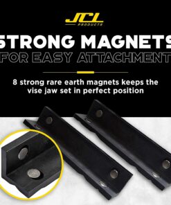 JCL Vise Jaws - Nylon, Multipurpose 4" - Use on any Metal Vise, Magnetic Reversible Pads, Clamp Flat or Round Products 4 Inches 31 71sGfGUwwL