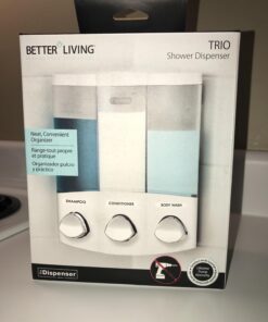 Better Living Products, White 76354 Euro Series TRIO 3-Chamber Soap and Shower Dispenser 27 71sGsCbzztL