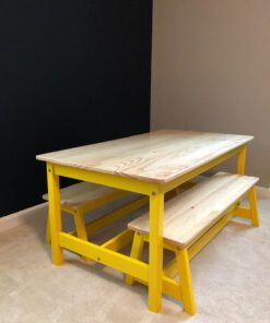 Amazon Basics Indoor Kids Table and Bench Set, Natural 34 71sGzi9ww4L