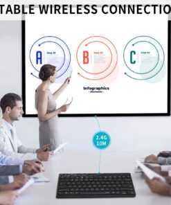 Rapoo K800 2.4G Wireless Keyboard Small Silent Compact Low-Profile Plug and Go for Computer/Desktop/PC/Laptop/Notebook/Smart TV Travel Business Keyboards Black 20 71sHHnXCcXL