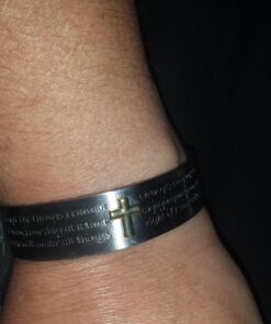 Earth Therapy Copper Serenity Bracelet with Christian Gold-Plated Cross and Engraved Prayer - Adjustable Religious Jewelry Silver 9 71sHzm6ifL