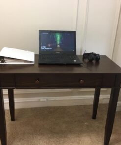 SIMPLIHOME Carlton SOLID WOOD Transitional Modern 42 inch Wide Home Office Desk, Writing Table, Workstation, Study Table Furniture in Dark Tobacco Brown with 1 Drawer 27 71sIlzF jIL