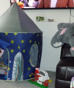 USA Toyz Rocket Ship Pop Up Kids Tent - Spaceship Rocket Indoor Playhouse Tent for Boys and Girls with Included Space Projector Toy and Kids Tent Storage Carry Bag Rocketship Tent 53 71sIoyD3rpL